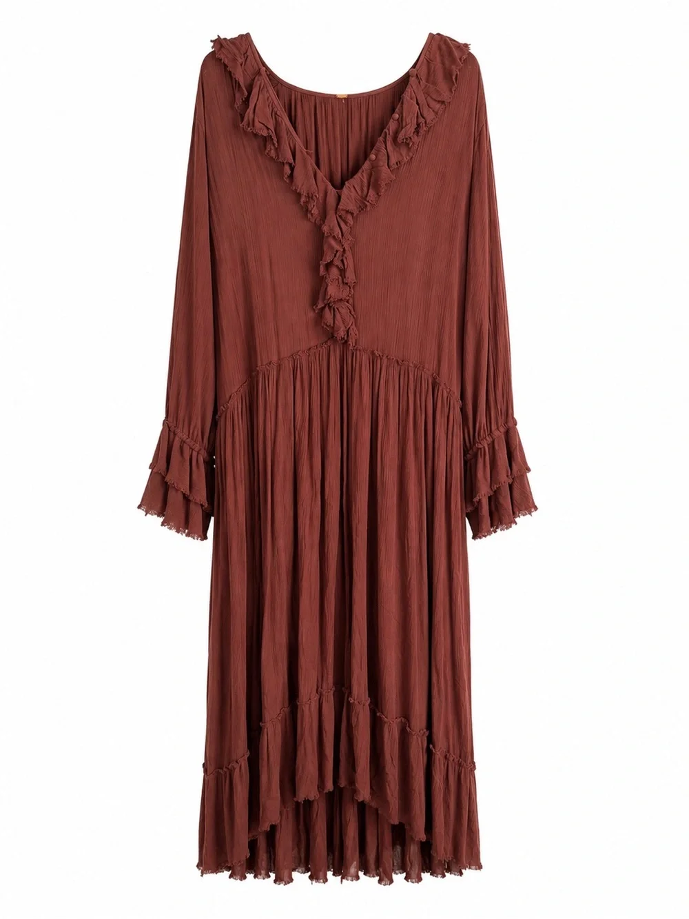 Free people Sweet Darlin Maxi Boho Cottagecore Long Sleeve Flowy Dress SZ M - Picture 3 of 7